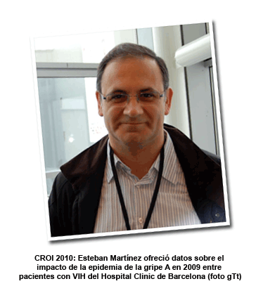 CROI 2010: Esteban Martínez ofreció datos sobre impacto de la epidemia de gripe A en pacientes con VIH de Barcelona (foto: gTt)
